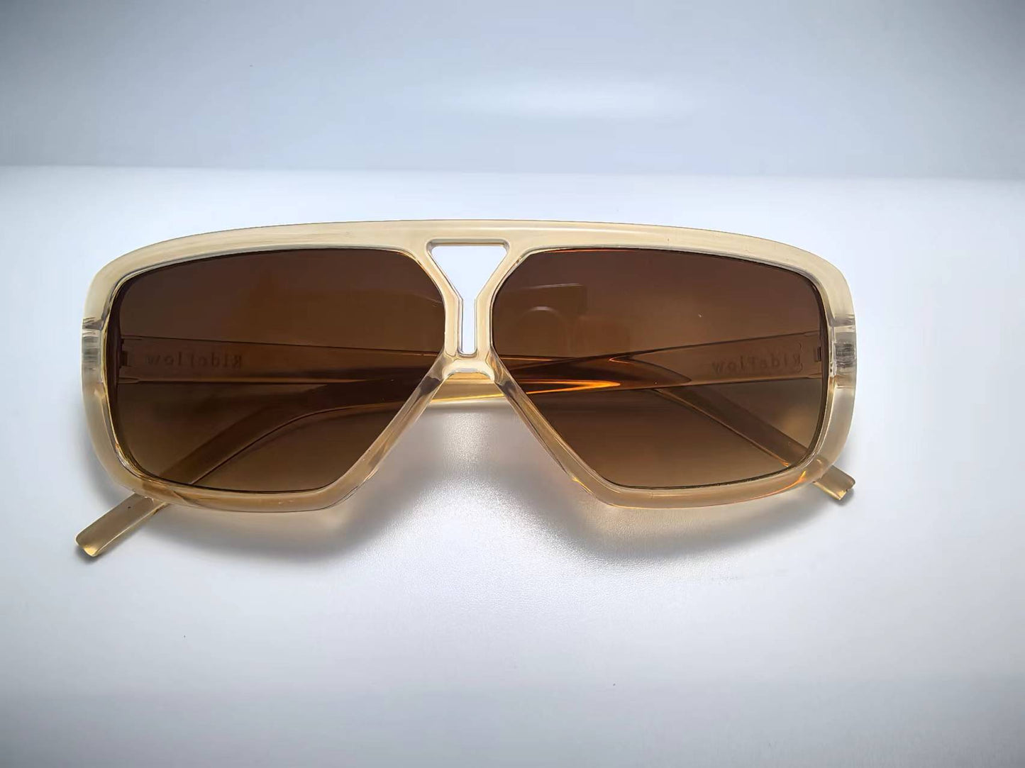 RideFlow Transparent Rectangle Polarized Sunglasses S19-4