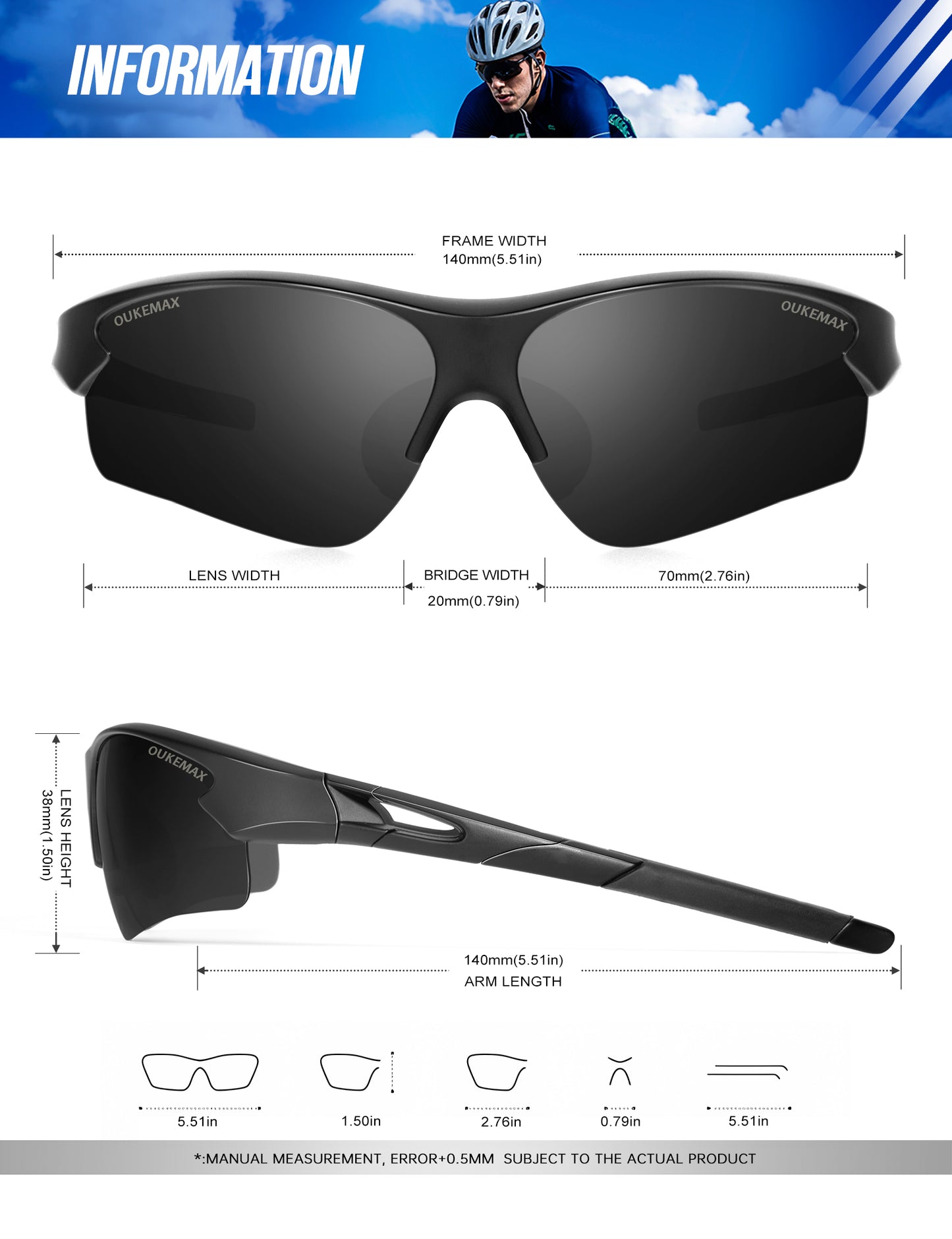 OUKEMAX Sports Sunglasses S61-1