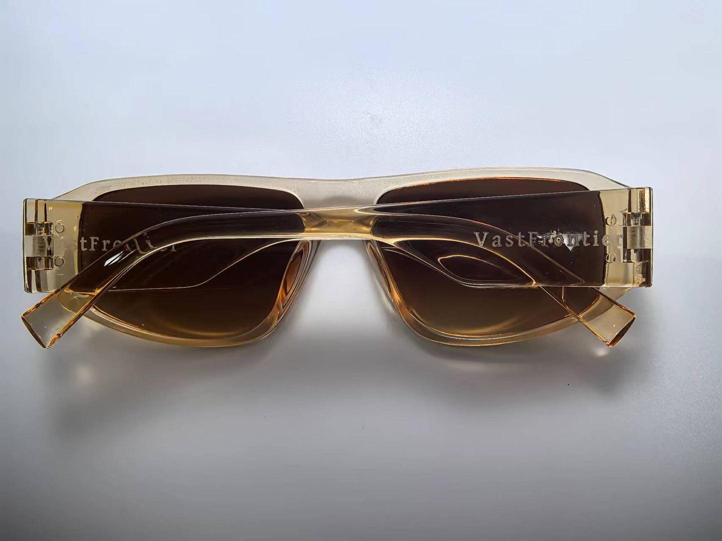 VastFrontier Luxury Translucent Rectangle Sunglasses 43-6