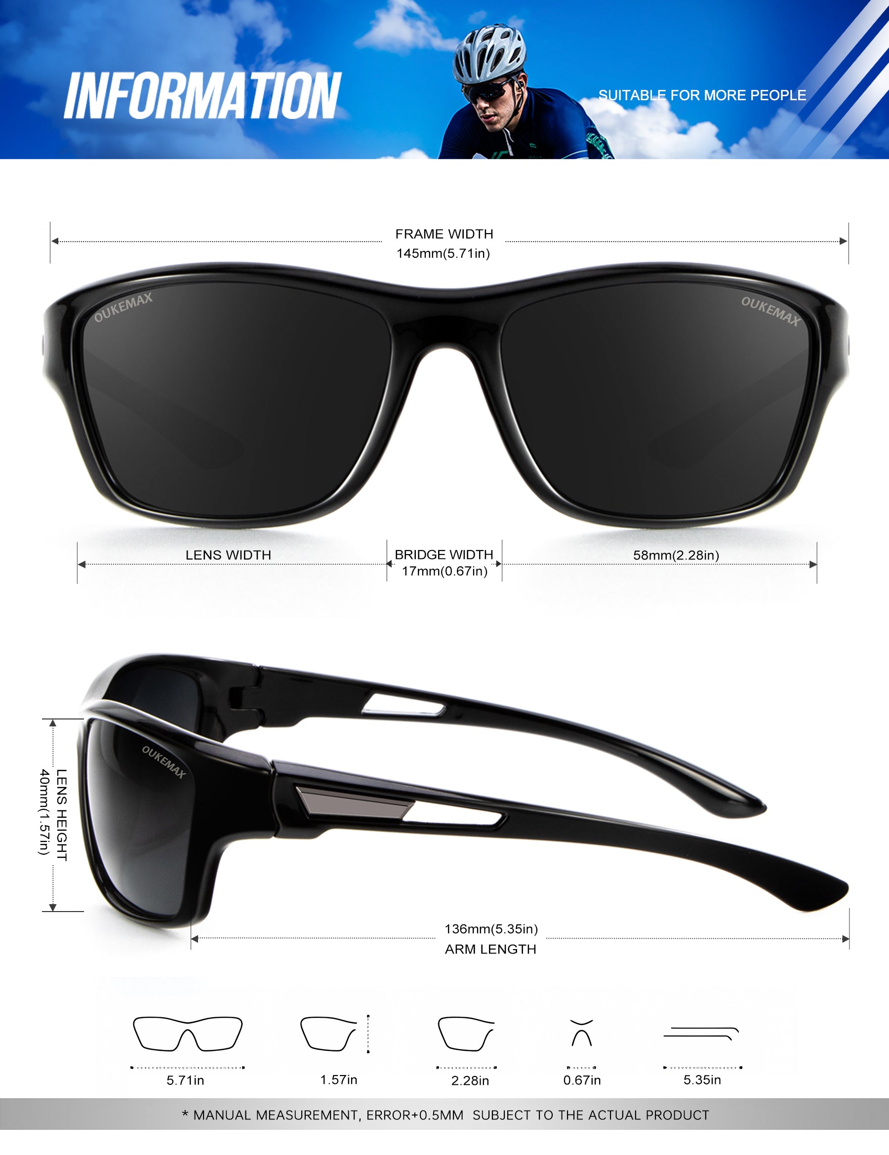 OUKEMAX Sports Sunglasses S63-1