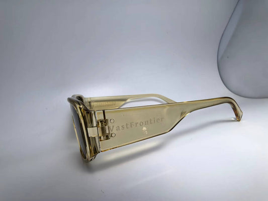 VastFrontier Luxury Translucent Rectangle Sunglasses 43-6